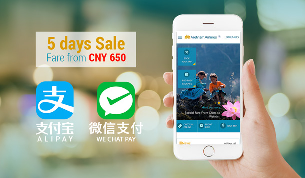 5 days Sale Fare from CNY 650
